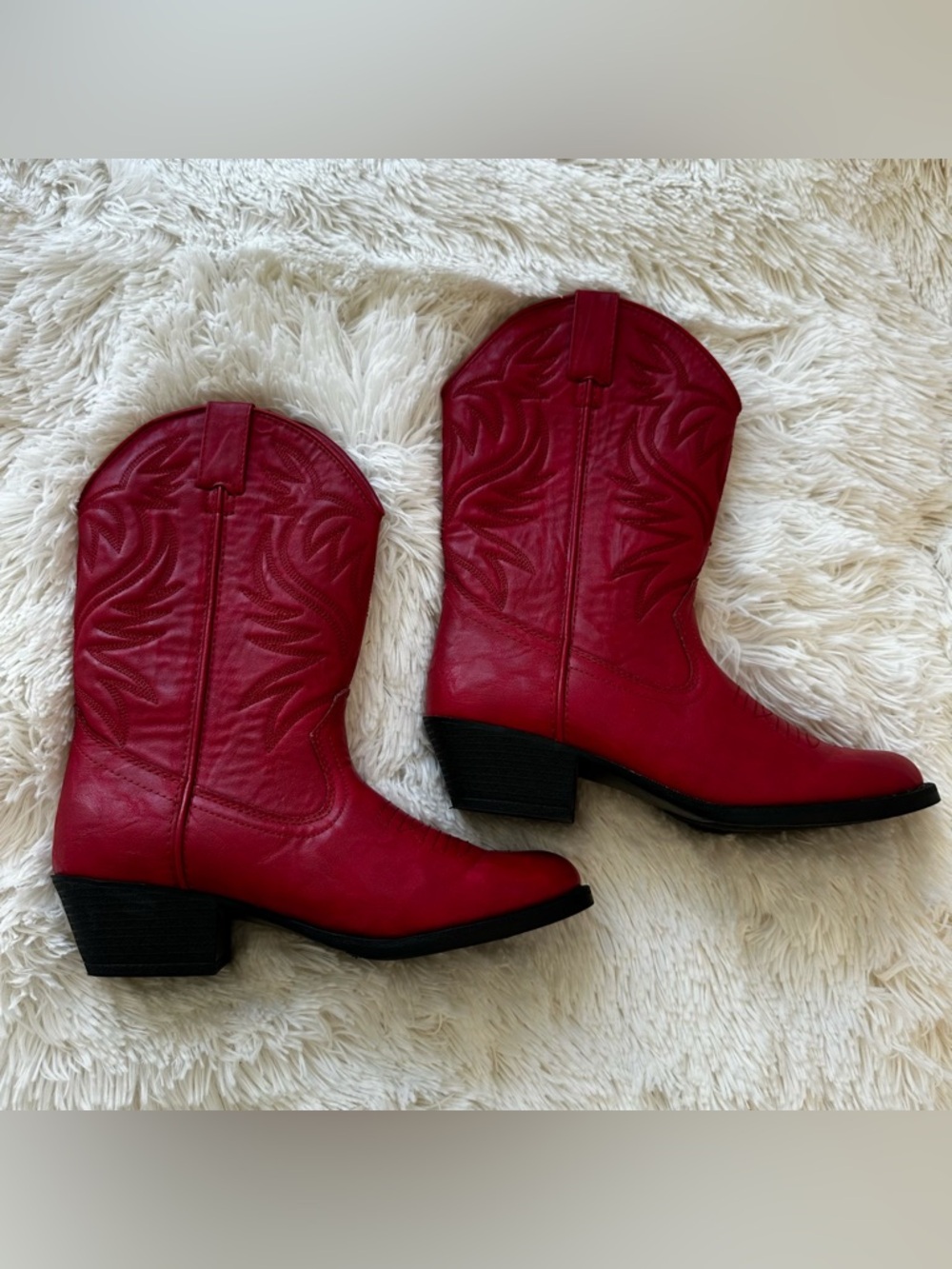Austin Trading Co Girls Red Cowboy Boots Size: 5 New - Picture 5 of 9